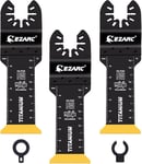 Lot de 3 lames de scie oscillante en titane extra longue portée pour le métal,les clous en bois,la coupe de vis,le plastique.[W181]