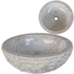 Lavabo en Marbre Naturel - Pierre Naturelle - Rond - Crème - 40 cm