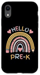 Coque pour iPhone XR Hello Pre-K Crayon arc-en-ciel pour enfant