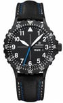 Damasko Watch DA 46 Black PVD Blue Hand Leather Pin