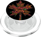 Thanksgiving Maple Leaf Word Cloud Turkey Day Fall Tradition PopSockets PopGrip for MagSafe