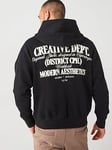 Jack & Jones Roxbury Back Logo Overhead Hoodie - Black, Black, Size L, Men