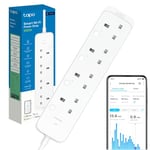 Tapo Smart Plug Power Strip, Energy Monitoring & MATTER Compatible Alexa Plug Strip Extension Lead, Zero-Crossing Detection,works with Apple Home Alexa and Google Home, Schedule and Timer (Tapo P304M)