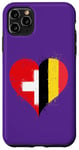 Coque pour iPhone 11 Pro Max Coeur pour Fier Suisse Belge Un Drapeau Belgique Suisse