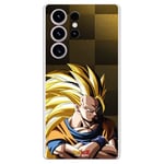 Personalaizer Case Compatible with Samsung Galaxy S23 Ultra - Dragon Ball Z Goku SS3 Background transparent