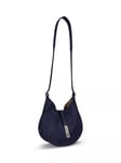 Polo Ralph Lauren Polo ID Suede Small Shoulder Bag, Dark Blue