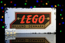 ⭐ LEGO 5007016 Plaque en Étain Avec Logo LEGO 1950 Retro Billund Vip Tin Sign