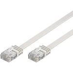 UTP Cat6  patchkabel, flat, 2m, 250MHz, hvit