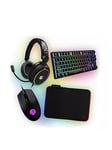 Stealth 4-In-1 Light Up Gaming Bundle - Keyboard, Mouse, Mouse Pad, C6-100 Led Gaming Headset