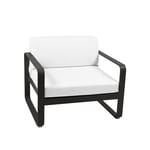 Fermob - Bellevie Armchair Off-White Cushions, Liquorice - Fåtöljer utomhus - Pagnon & Pelhaître - Metall/Plast