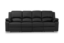 Norbo Reclinersofa 4-seter Kunstlær - Svart Skinnsofaer Grå,Svart