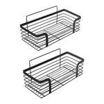 Ibergrif M34036B, 2 PCS Etagère Douche sans Percage, Etagere Rangement, Rangement Douche en Alliage, Accessoire de Salle de Bain, Noir