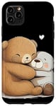 Coque pour iPhone 11 Pro Max Adorable câlin en peluche pour les amoureux des ours en peluche et des animaux en peluche