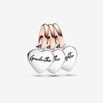 Pandora 'Family & Friends' WoMens 925 Sterling Silver Charm - Silver/Rose 782648C00 - Silver & Rose Gold - One Size