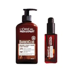 L’Oréal Paris Men Expert Barber’s Bundle Gift Set for Men, 3-in-1 Beard, Face & Hair Wash 200ml and Beard & Skin Oil 30ml, Barber Club Duo With Cedarwood Essential Oil, for All Beard and Skin Types