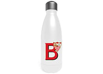 Sevilla Bouteille d'eau en acier inoxydable, bidon, bouteille d'eau, fermeture hermétique, lettre B, 550 ml, couleur blanche, produit officiel (CyP Brands)