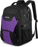 Sac À Dos Homme Grand 55L Sac À Dos Ordinateur Portable 18.4 Pouces Antivol Imperméable Sac A Dos Pc Portable Avec Chargement Usb Sac À Dos De Voyage Affaires Pour Loisir Scolaire Collège - Violet