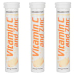 Vitamin Store Vitamin C &Zinc Effervescent Tablets Orange Flavour 20 Tabs x 3