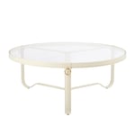 Gubi - Adnet Coffee Table Ø100 Cream Leather - Sidobord