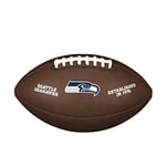 Wilson, American Football, Ballon de Football Team Logo Composite- football, Seattle Seahawks, Cuir mixte, Pour joueurs récréatifs, Brun, WTF1748XBSE