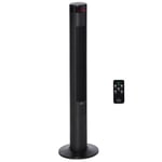 HOMCOM ABS Oscillating 3-Speed Tower Fan with Remote Control Black 117cm Tall