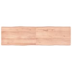 Bordplade 180x50x(2-6) cm naturlig kant behandlet træ lysebrun