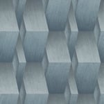 Erismann Geometric Metallic Stripes 3D Effect Wallpaper Blue/Silver 10046-08