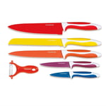Keramisk knivsæt i flere farver - 6 stk inkl skræller