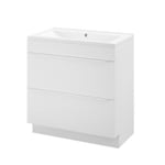 Meuble vasque à poser blanc mat l.80 cm Imandra + plan vasque blanc céramique Nira, GoodHome