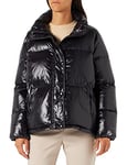 GANT Women's D1 Cropped Down Jacket, Ebony Black, XL