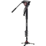 Manfrotto Video Monopod XPRO+, Tige de Stabilisateur pour Appareil Photo et Vidéo à 4 sections en Aluminium, avec Base Fluide, Support Smartphone et Téléphone