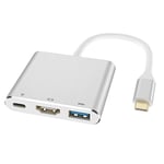 Newmight Adaptateur USB C avec Sortie HDMI 4K Port USB 3.0 et Port de Charge de Type C 100 W, Adaptateur multiport AV numérique pour MacBook Pro/Air, iPad Pro