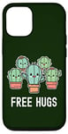 Coque pour iPhone 13 Pro Free Hugs Cactus mignon mignon kawaii plantes câlin