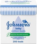 1200 PCS 200 PCS X 6 JOHNSONS Baby Cotton Buds Ear SWABS Paper Sticks White Q T