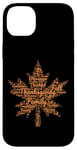 iPhone 14 Plus Thanksgiving Maple Leaf Word Cloud for Family Tradition Fall Case