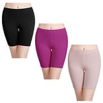 wirarpa Panty Coton Cycliste Short Femme Long Culottes Boxer Shorty Legging Boxer Caleçon Grande Lot de 3, Multicolor, Taille XL