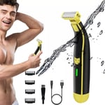 Men's Electric Shaver Rotary Facial Shaver Wet & Dry Body Shaver 1/2/4/6mm 4 in1