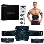 TD® Abdominal fitness bälte elektrostimulering Fitnessapparat Magträning Magmuskelstimulator, blå