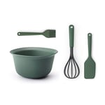 Brabantia (BRAA3) Kit de cuisine pour pâtisserie, bol mélangeur 3.2 litres, pinceau et spatule - Fir Green