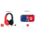 PDP Casque LVL40 Stereo pour Nintendo Switch Bleu & Rouge + Étui Deluxe Mario pour Nintendo Switch & Lite