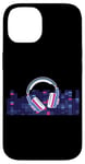 Coque pour iPhone 14 Casque pour artistes, DJ, contrôle audio LED clignotant