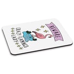 Beware Crazy Flamingo Lady PC Computer Mouse Mat Pad - Funny Animal Pink