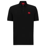 Hugo Mens Polo Shirt - Black Cotton - Size X-Large