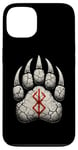 Coque pour iPhone 13 Berserker Ours Pattes d'ours Rune de Berserk Symbole Viking