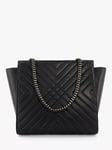 Dune Hampstead Quilted Leather Shoulder Bag, Black