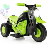 6V Moto Électrique Enfants avec Créateur de Bulles, Scooter Electrique Enfant avec Bouton de Musique et Pédale, Motif de Flamme, Phare led, Charge