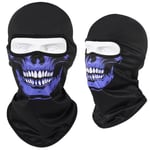 Moottoripyörä Balaclava Skull Print Moto Kokonaamari Tuulenpitävä Hiihto Pään Kaulanlämmitin Pyöräily Biker Huppu Lippalakki Miesten kypärävuori