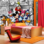 Ag Art - Papier peint xxl intisse Mickey bd Blanc Disney 360X270 cm