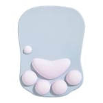 DOBAOJIA Tapis de Souris avec Repose Poignet, Tapis de Souris Ergonomique, Tapis de Souris Chat Kawaii, Tapis de Souris en Gel Silicone, Base Antidérapante, pour la Maison/Bureau/Jeux, Gris et Rose