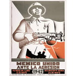 Wee Blue Coo WAR WWII MEXICO DECLARATION SHIP SOLDIER GUN 18x24 INCH ART POSTER PRINT PICTURE LV7313